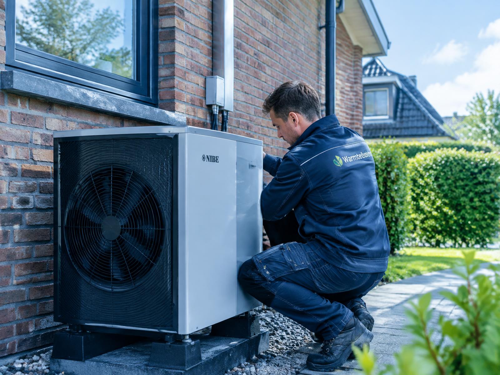 Monteur werkt aan cv-installatie met koperen leidingen